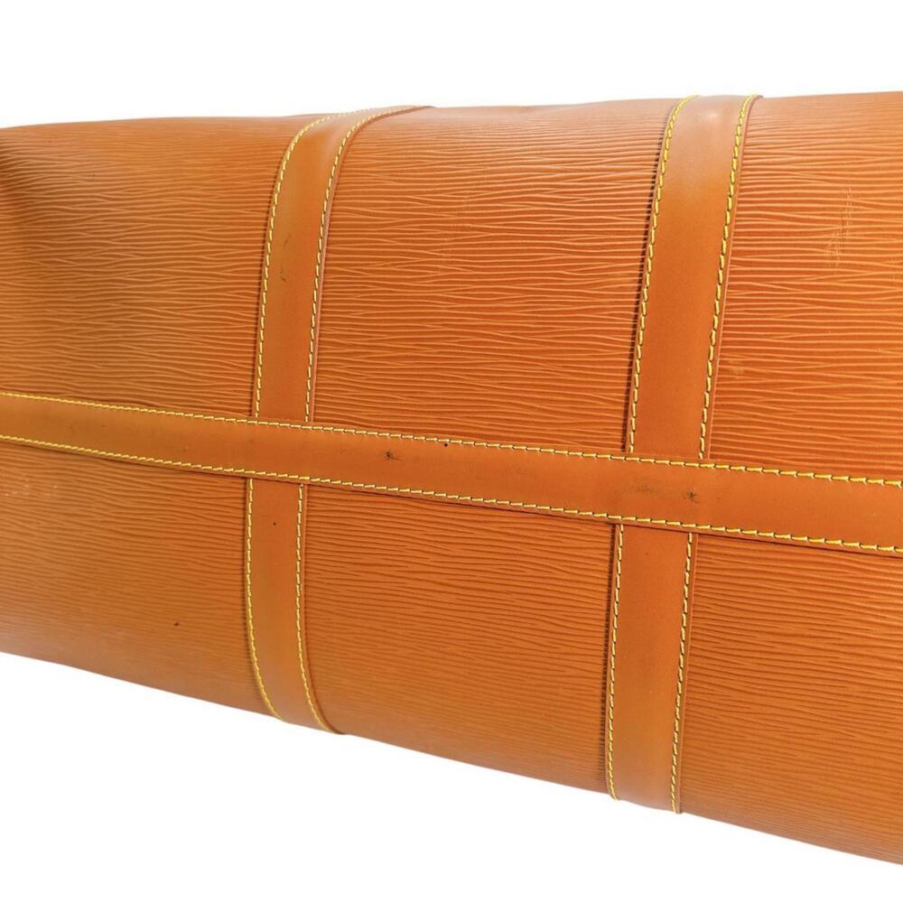 LOUIS VUITTON Brown Leather Keepall 50 Boston Bag - Picture 7 of 16